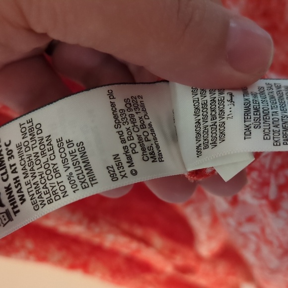 Per Una V Neck Wrap Ditzy Print Floral Red Long Sleeve Midi Dress Size 10 - Picture 12 of 12